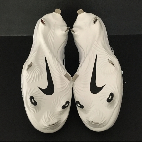 NWOB Nike Alpha Huarache NXT Metal Baseball Cleats White Black Gray - Picture 16 of 16